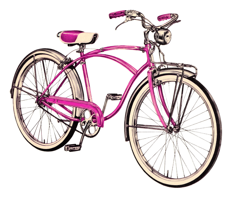 a pink bicycle illustration