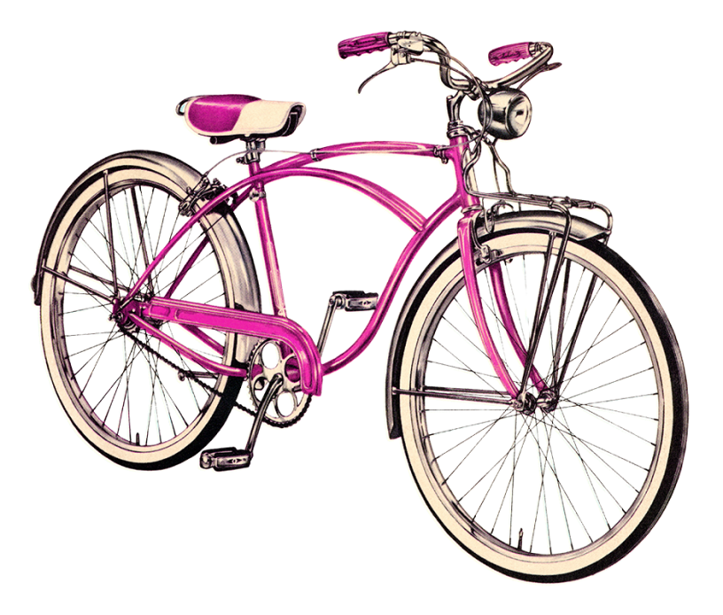 a pink bicycle illustration
